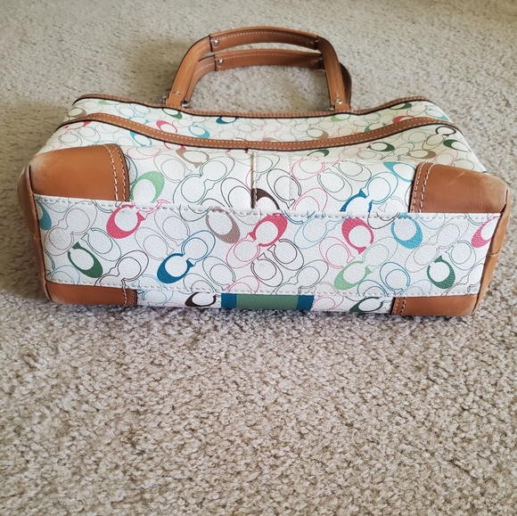 Coach Heritage Chelsea Tote Bag With Multicolored Signature Logo - Picture 3 of 13